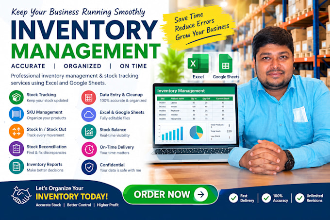 do professional inventory management, stock tracking and excel reporting