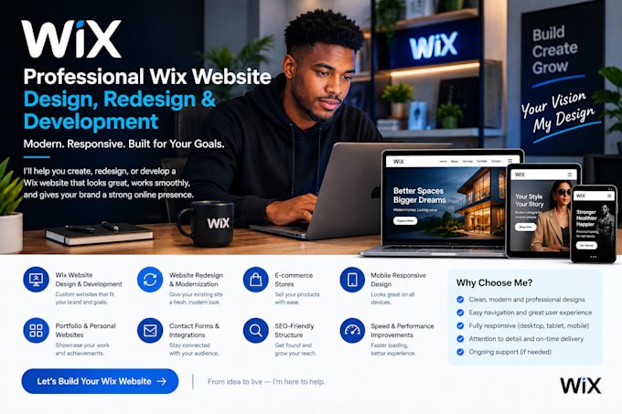 design wix website design and redesign wix website