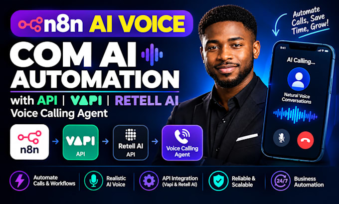 clow n8n ai voice com ai automation with API vapi retell ai voice calling agent
