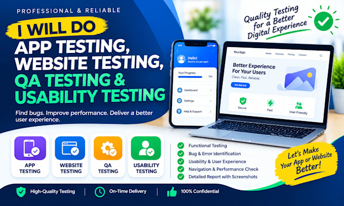 do app testing, website testing, QA testing and usability testing