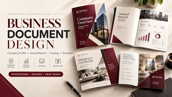 create company overview, annual report, catalog  brochure design