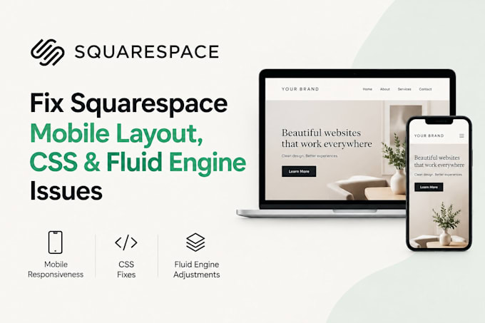fix squarespace mobile layout, CSS and fluid engine issues
