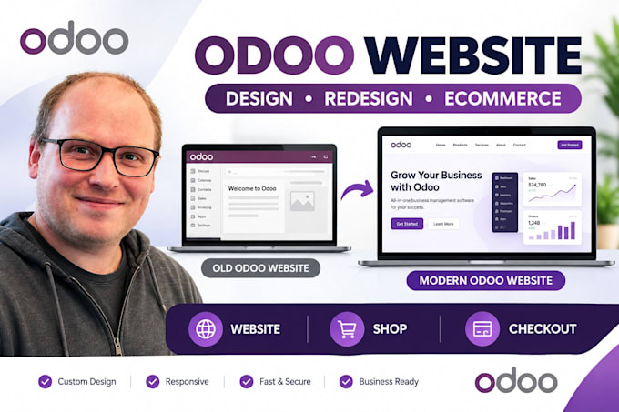 design and redesign odoo website, odoo ecommerce and odoo store customization