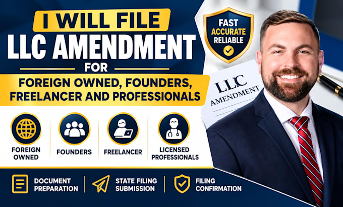 file llc amendment for foreign owned founders freelancer licensed professional