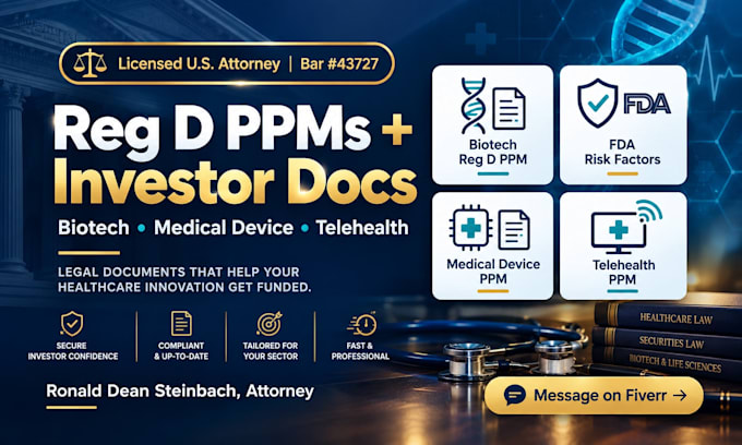 a compliant sec reg d ppm for your biotech startup