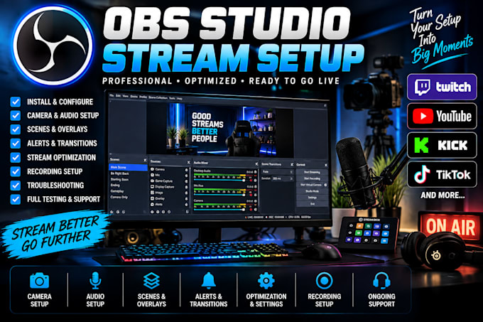 setup obs studio for professional live streaming and optimize your stream