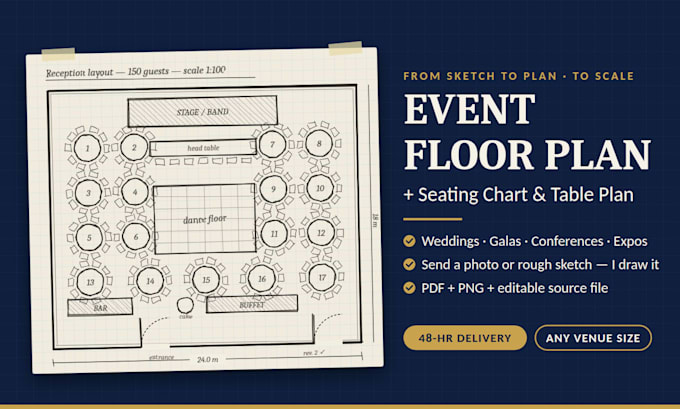 draw wedding floor plan and event seating chart layout