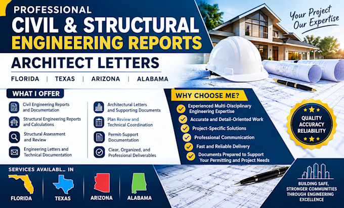 civil and structural engineering reports architect letters in florida tx az al