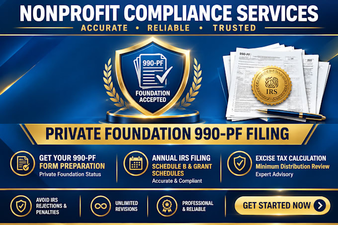prepare and file irs form 990 pf for private foundations