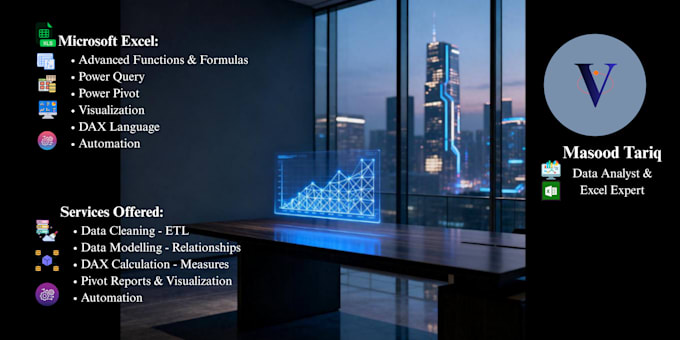 build automated excel dashboards using power query, power pivot, and dax