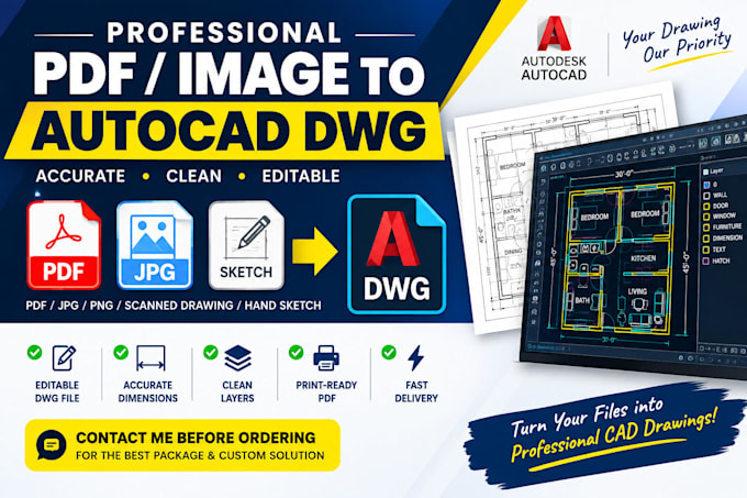 convert PDF and images to autocad dwg