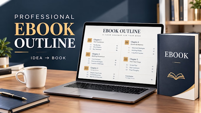 create a professional ebook outline with chapters and content structure