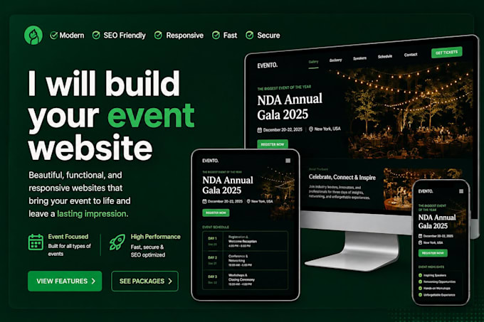 build wordpress event website event ticket website conference rental website