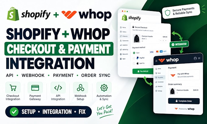 build integrate fix whop shopify checkout payment gateway whop integration whop