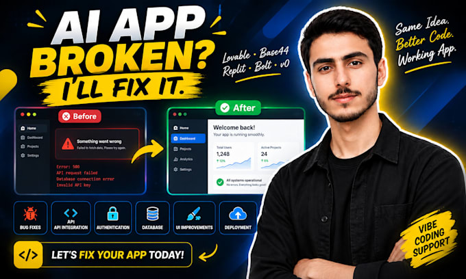 fix, debug and improve your lovable, base44, replit or ai app
