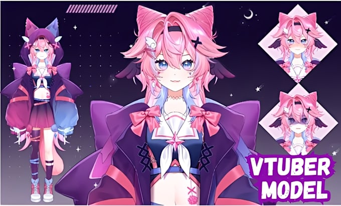 vtuber model vtuber rigging vtuber live 2d vtuber model live2d character design