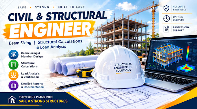 do structural calculation beam sizing and load analysis, structural analysis