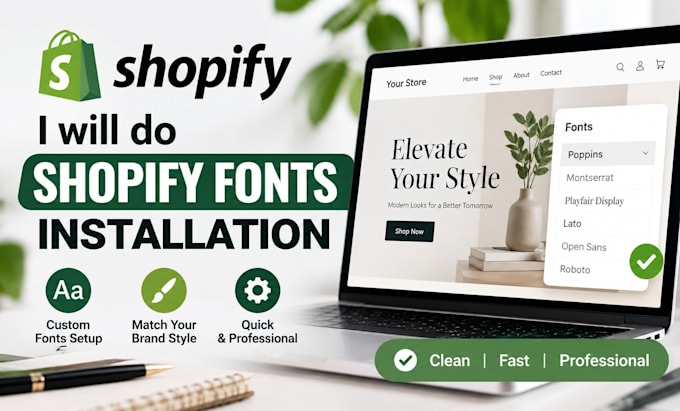 do shopify fonts installation