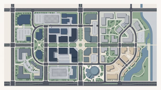 do flat business vector map, custom map and wayfinding map