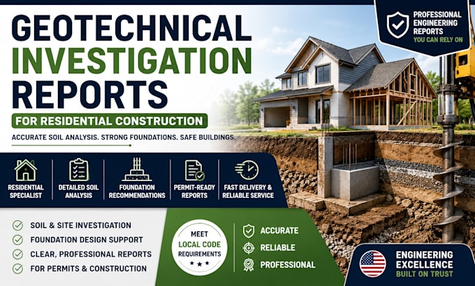 prepare geotechnical investigation reports for residential permits