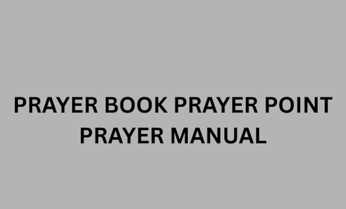 prayer book prayer manual prayer point