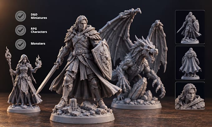 create custom dnd miniatures, rpg characters and monsters for 3d printing