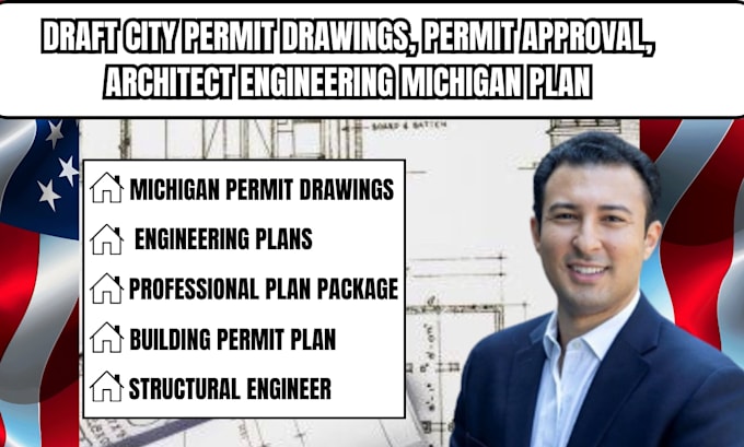 draft city permit drawings, permit approval, architect engineering michigan plan