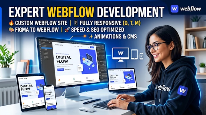 develop a professional webflow website and figma to webflow