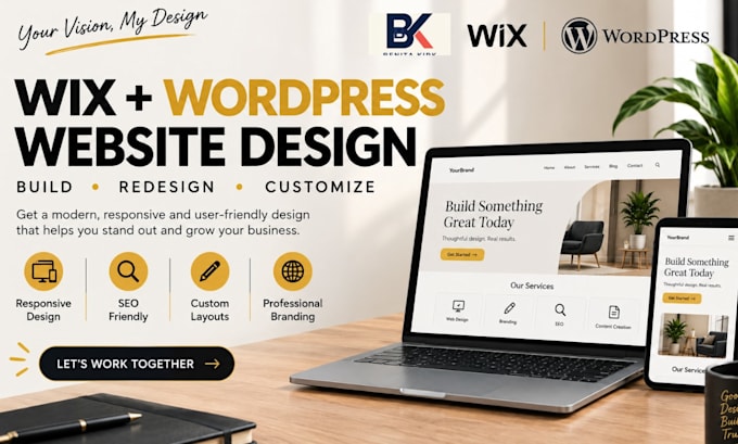 build, redesign and customize wix or wordpress websites