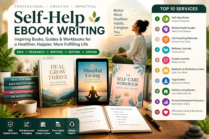 self help ebook journal mental health life coach holistic living yoga amazon KDP