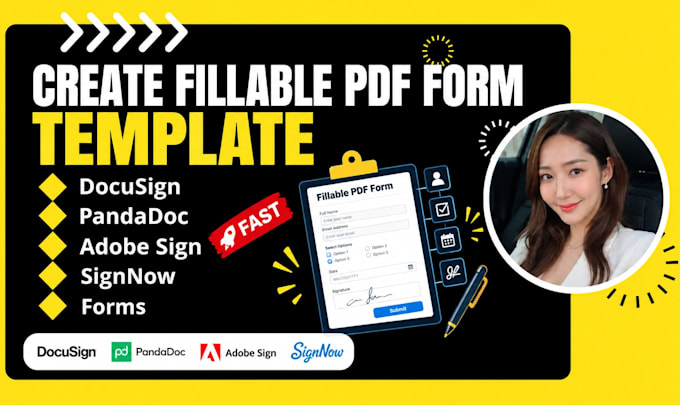 create fillable pdf form template docusign pandadoc adobe sign signnow forms