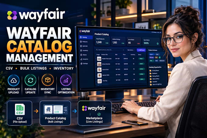 manage wayfair catalog listings CSV uploads and product inventory