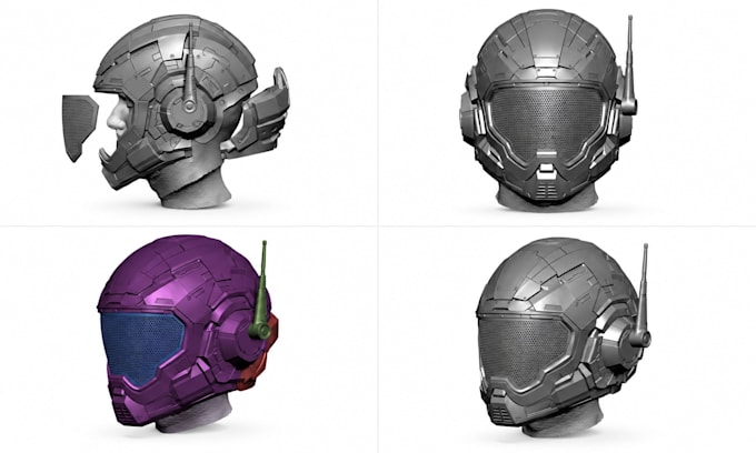 create 3d helmet design, stl cad model for 3d printing and manufacturing