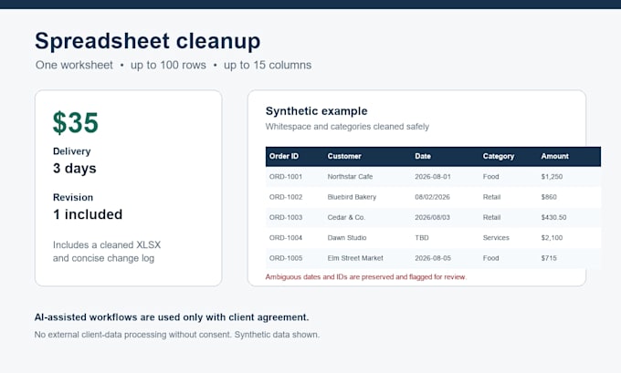 clean and format your excel or CSV spreadsheet