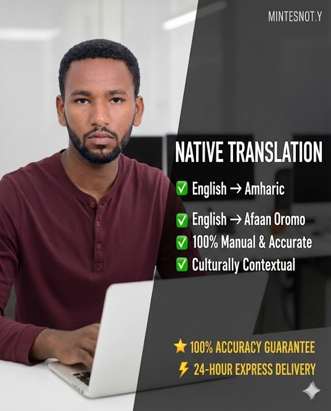 translate english, amharic and oromo professionally