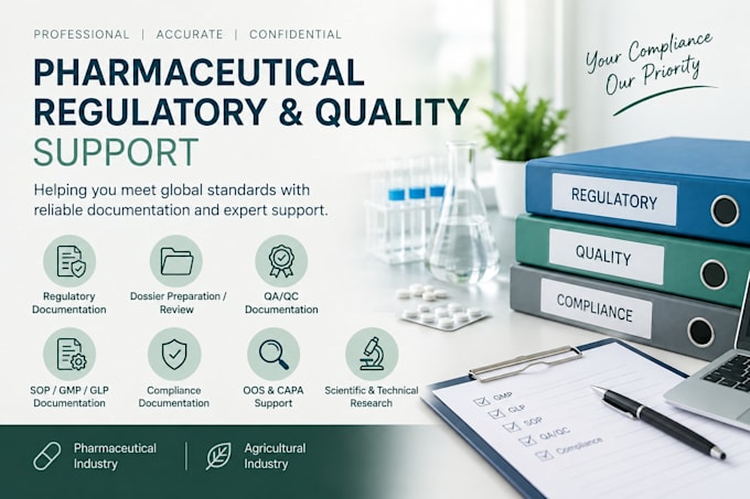provide pharmaceutical regulatory and quality support
