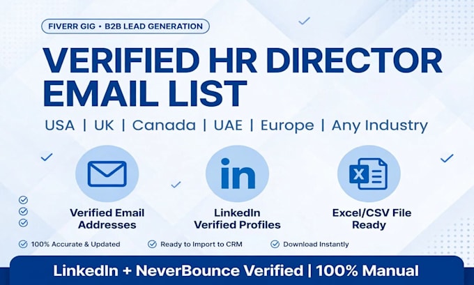 provide verified HR directors email list