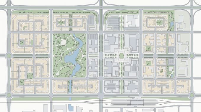 create detailed urban map, city illustrations and site plans