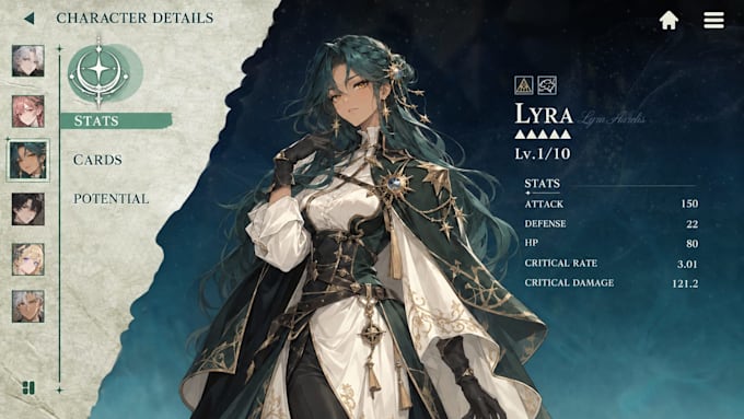 design professional game UI for PC, console, and mobile