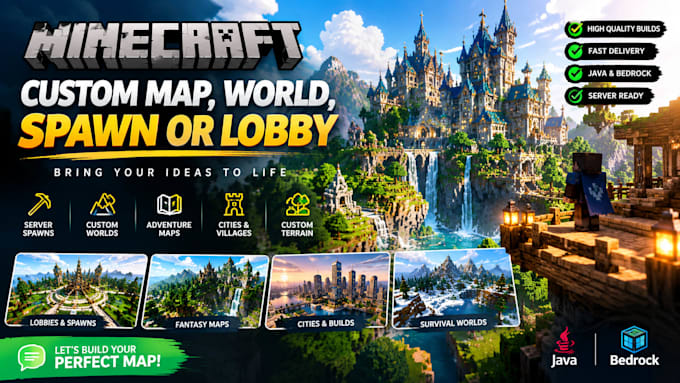 build custom minecraft map, world, spawn or lobby