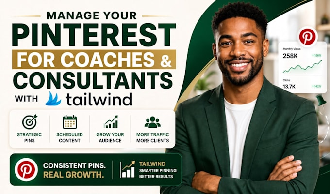 manage social media pinterest for consultant coaches tailwind setup