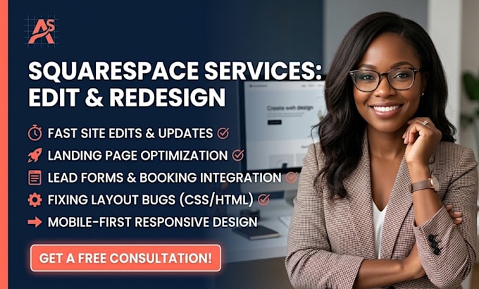 build squarespace website design, redesign squarespace, web development
