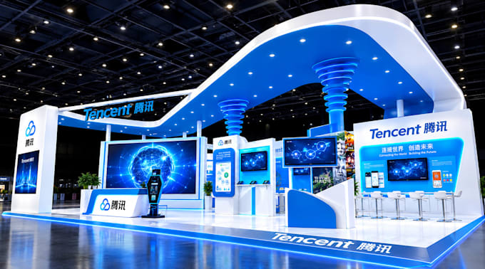 design realistic 3d trade show booth and do booth rendering