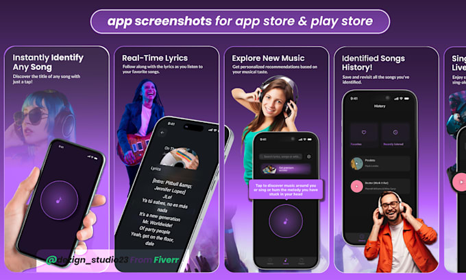 design app screenshots for app store and google play