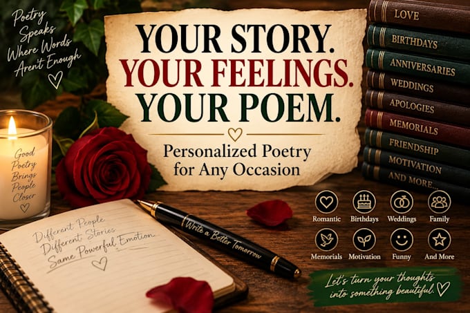 write a heartfelt personalized poem for any occasion