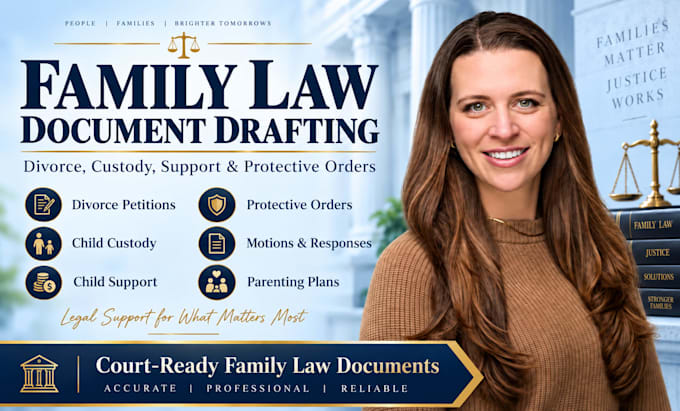 draft divorce papers, child custody petitions and parenting plans