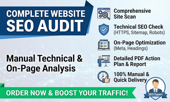do a comprehensive manual technical and on page SEO audit
