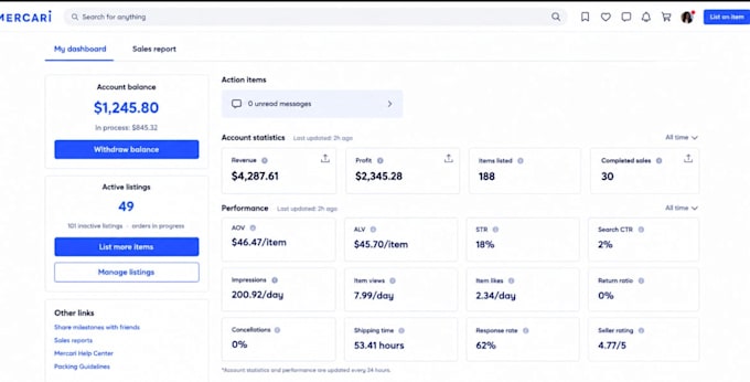 handle your mercari listings and orders