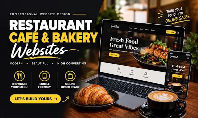 restaurant website, cafe website, bakery website, food website