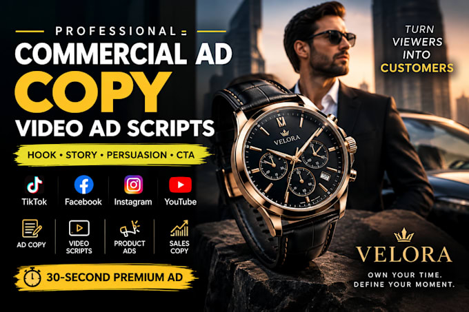 do write persuasive ad copy and commercial video scripts